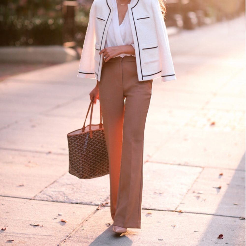 Ann Taylor Petite High Waist Flare Trousers